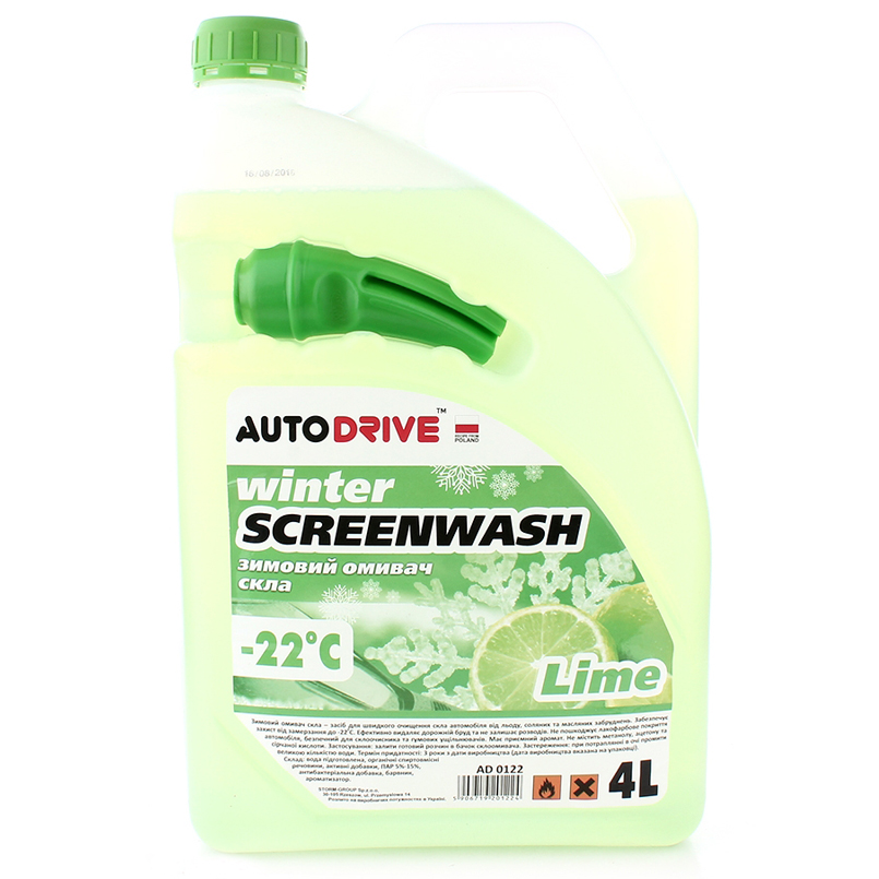 Омивач скла AutoDrive -22°C зимовий Lime готовий 4л